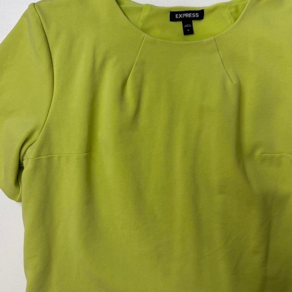 Express Lime Green Top Blouse Women's Size M Crop